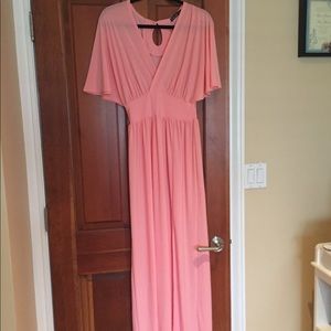 Pink kimono sleeve maxi dress